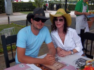 Watching a horse show at a restaurant